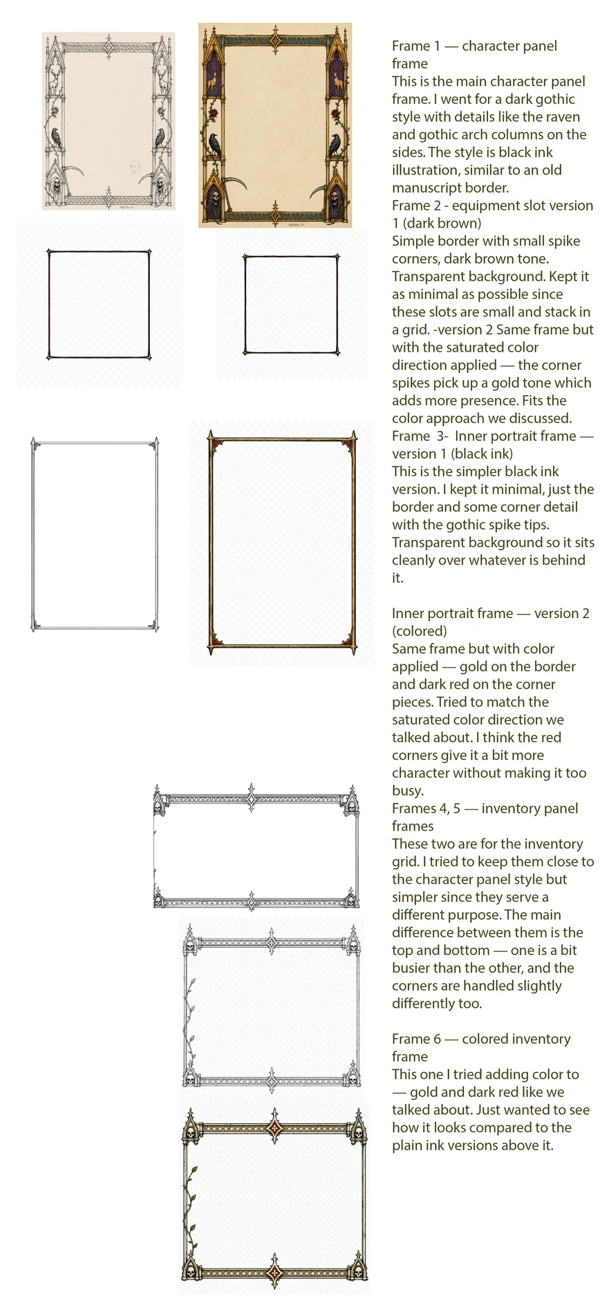 Gothic RPG interface master sheet