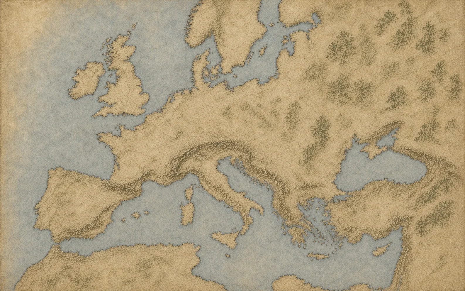 Illustrated Terrain Map — Ink & Iron: Napoleonic Wars